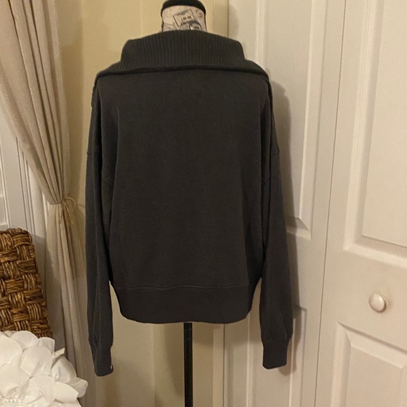 Aerie Dark Gray Oversized Button-Up Sweater,Small Petite, Cozy & Stylish - Picture 3 of 8